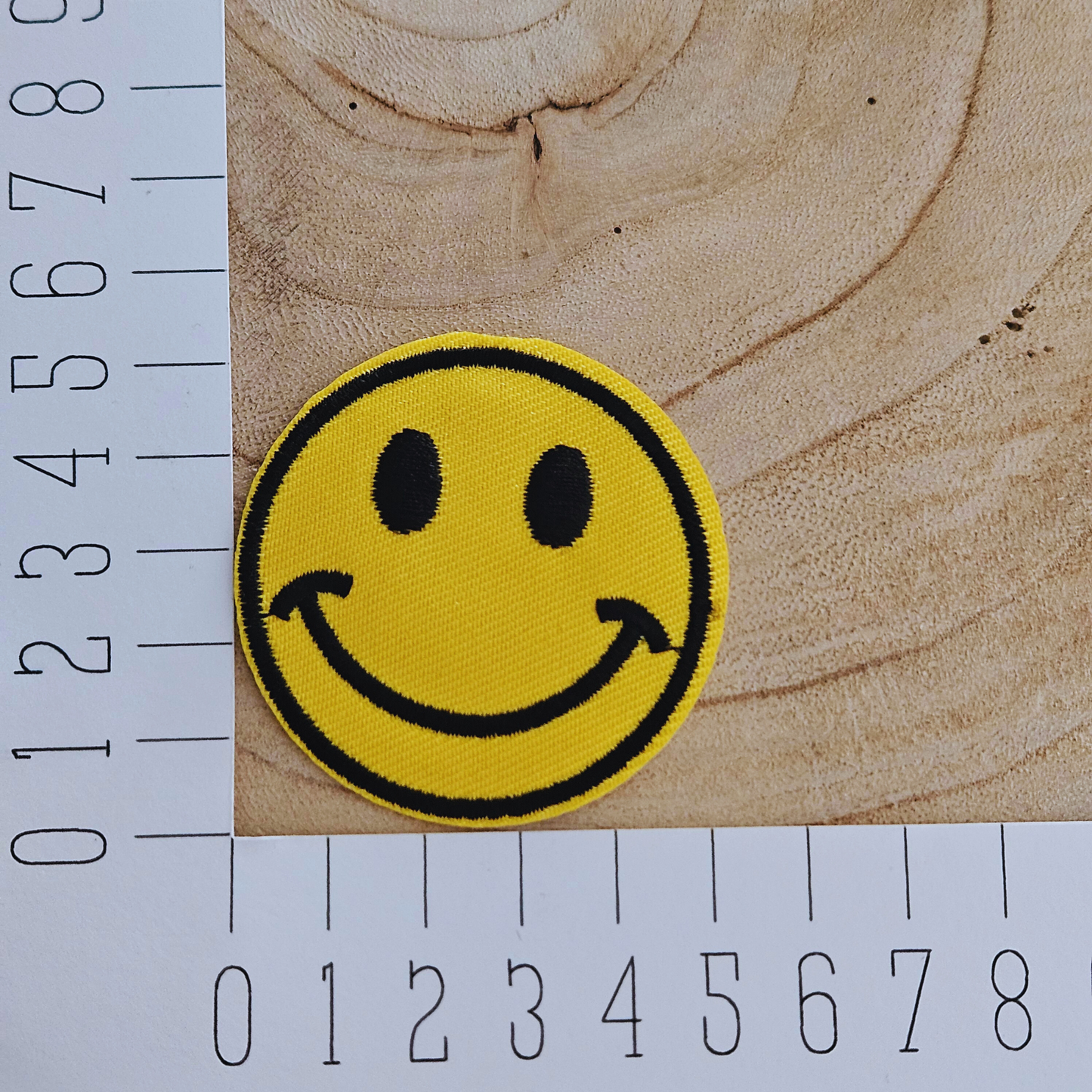 Strijk embleem - Iron on Patch - Gele smiley