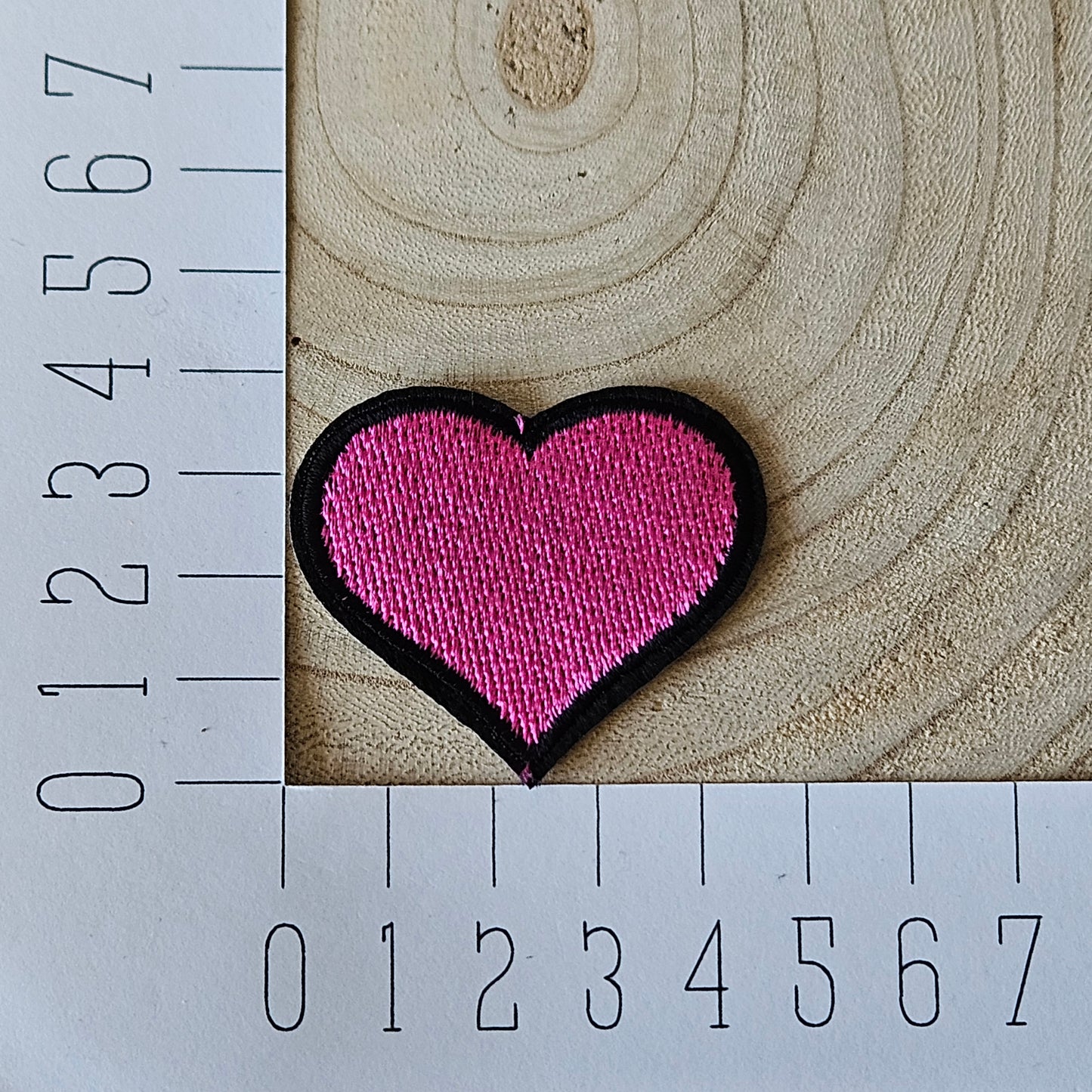 Strijk embleem - Iron on Patch - Roze hart