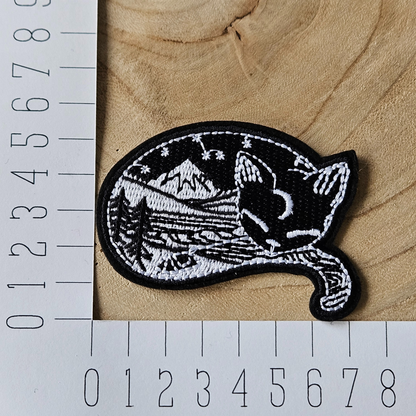 Strijk embleem - Iron on Patch - Slapende kat