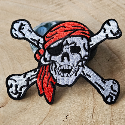 Strijk embleem  -  Iron on Patch - Piraten schedel