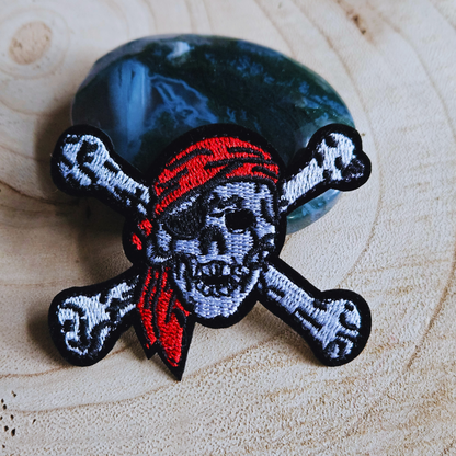 Strijk embleem  -  Iron on Patch - Piraten schedel