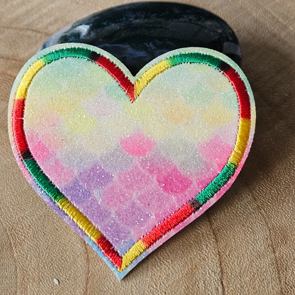 Strijk embleem - Iron on Patch - Zeemeermin hart