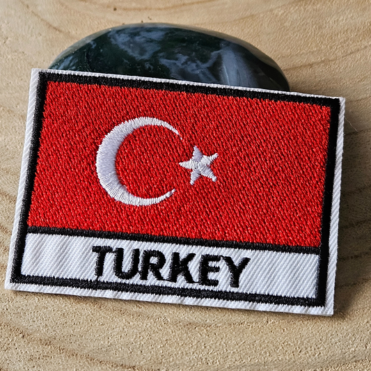 Strijk embleem - Iron on Patch - Turkse vlag