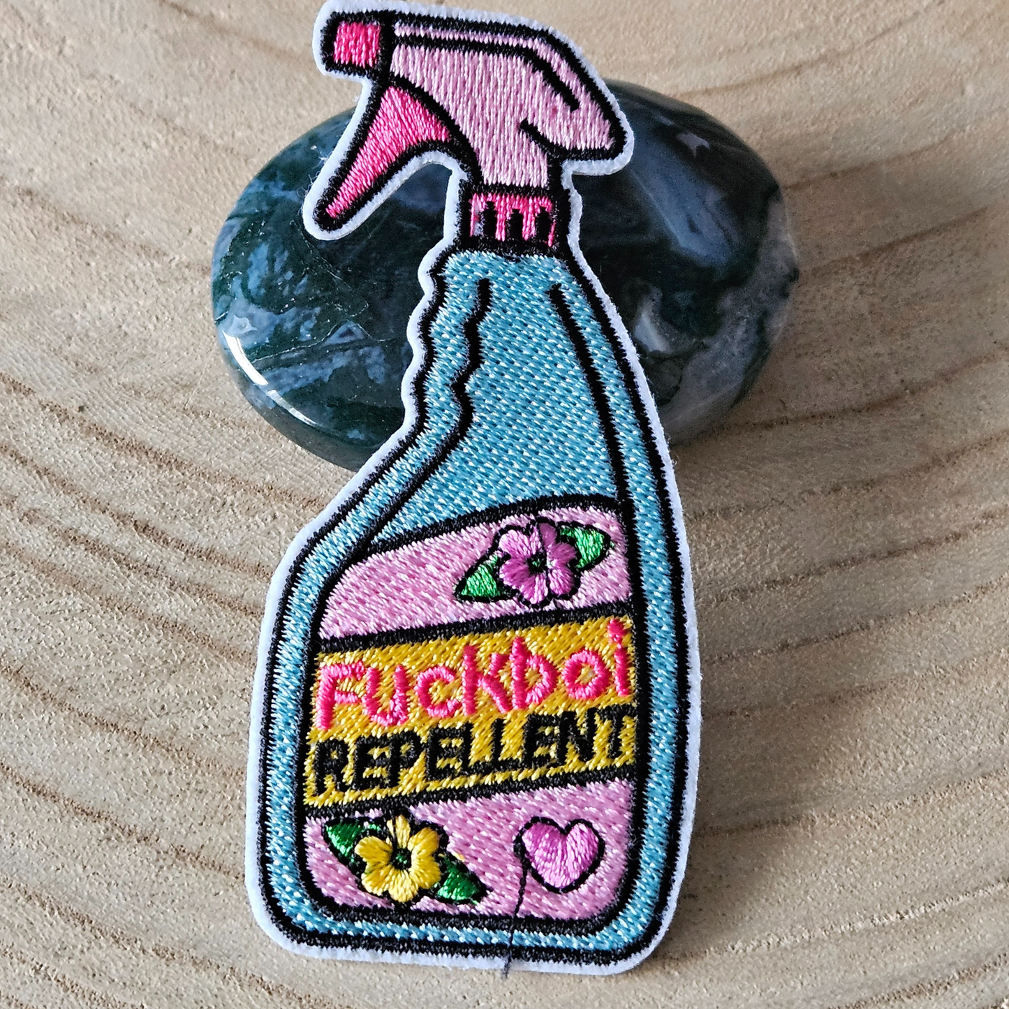 Strijk embleem - Iron on Patch - Schoonmaak fles