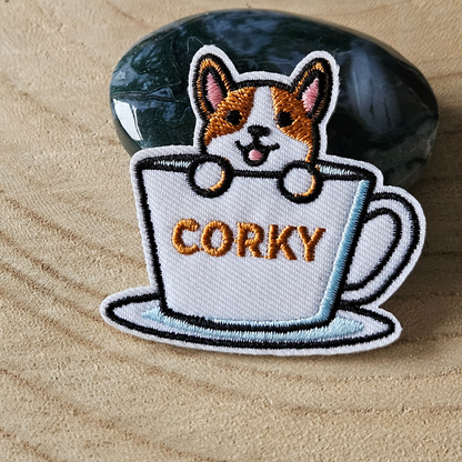Strijk embleem - Iron on Patch - Corky coffee