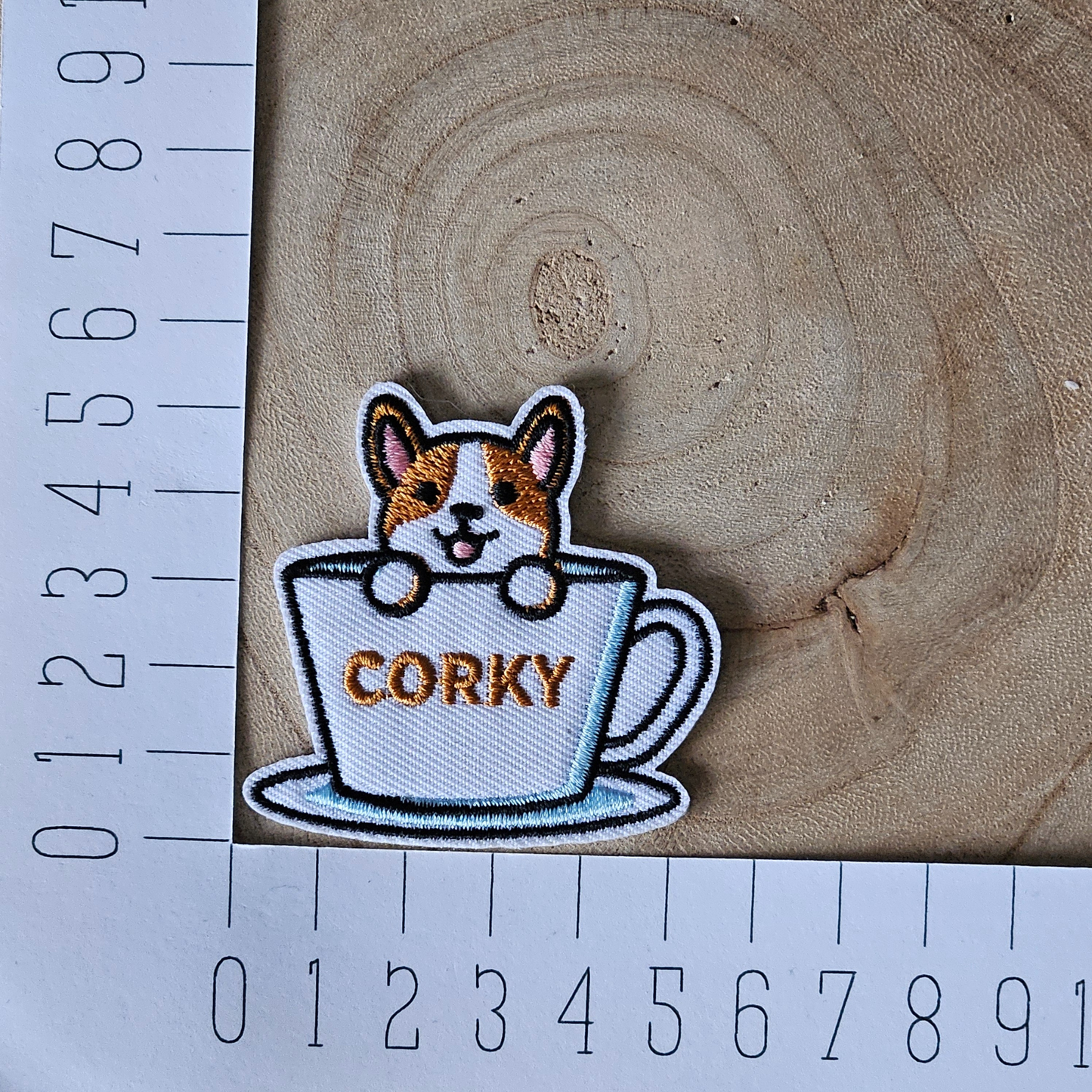 Strijk embleem - Iron on Patch - Corky coffee