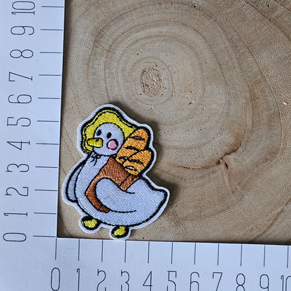 Strijk embleem - Iron on Patch - Eend met stokbrood
