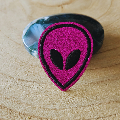 Strijk embleem  -  Iron on Patch - Paarse alien