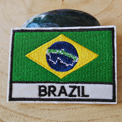 Strijk embleem  -  Iron on Patch - Vlag brazil