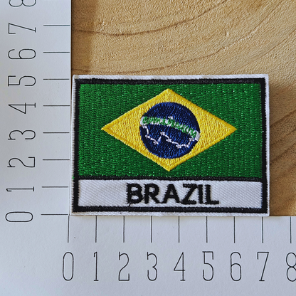 Strijk embleem  -  Iron on Patch - Vlag brazil