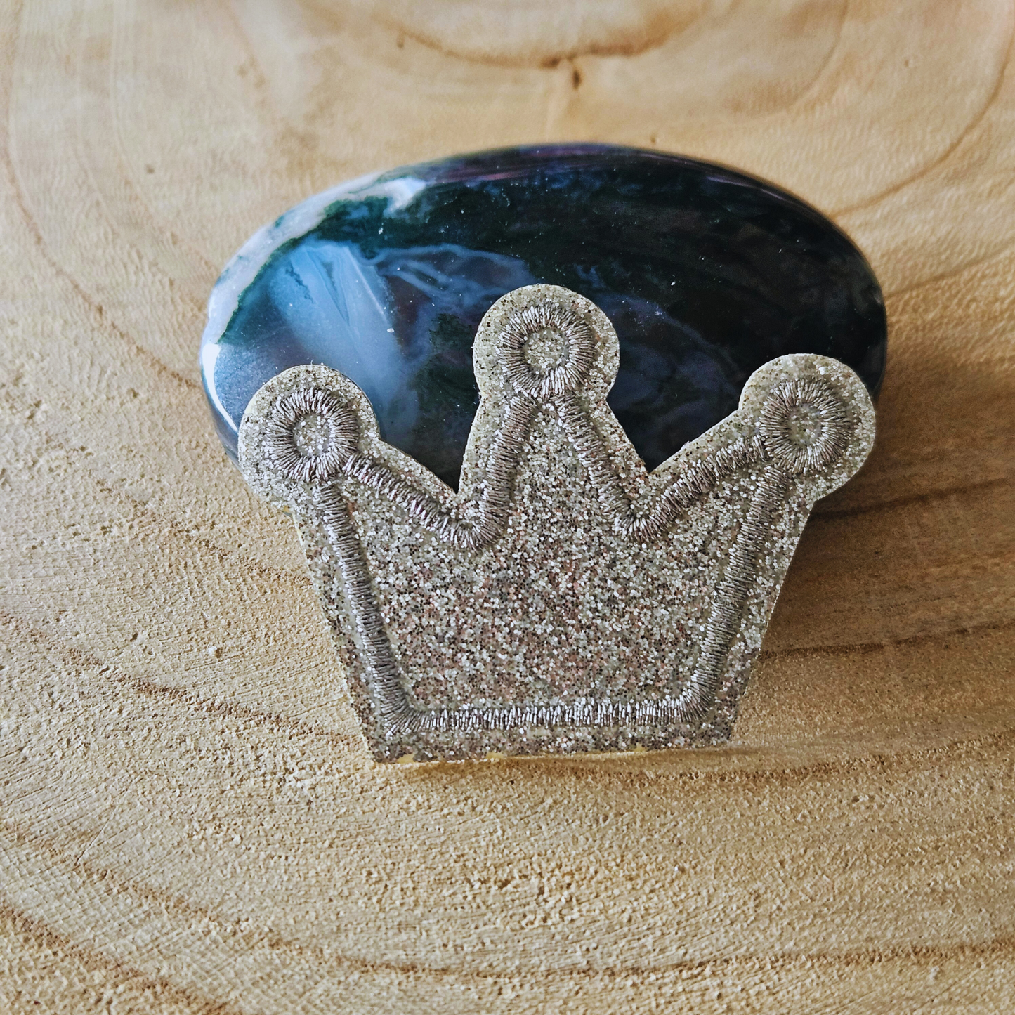Strijk embleem  -  Iron on Patch - Zilveren kroontje