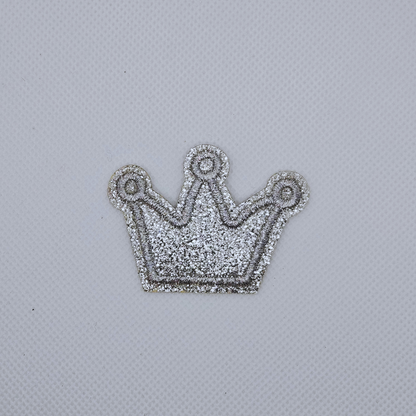 Strijk embleem  -  Iron on Patch - Zilveren kroontje