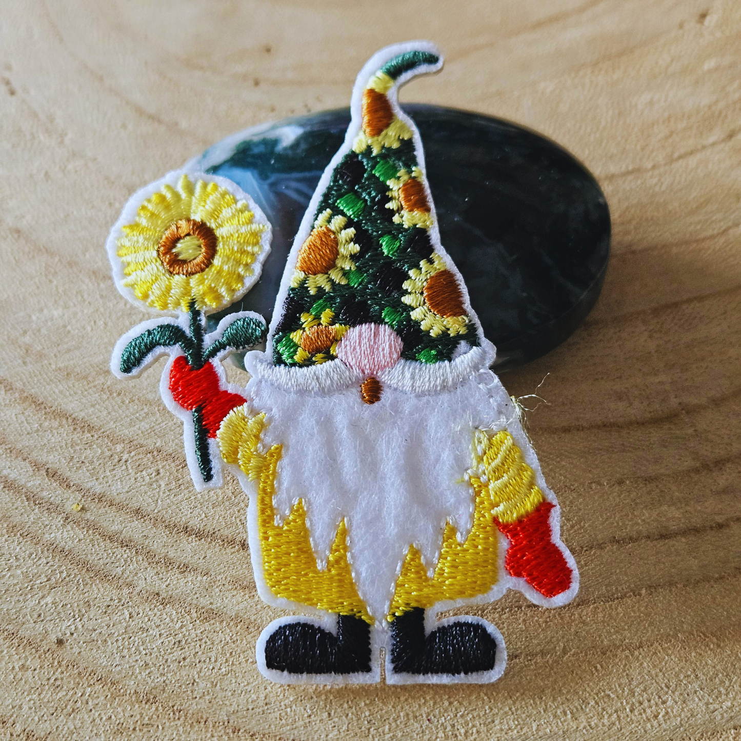 Strijk embleem  -  Iron on Patch - Gele gnome