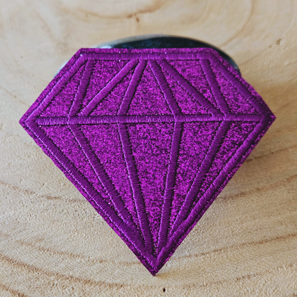 Strijk embleem  -  Iron on Patch - Diamant paars