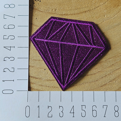 Strijk embleem  -  Iron on Patch - Diamant paars