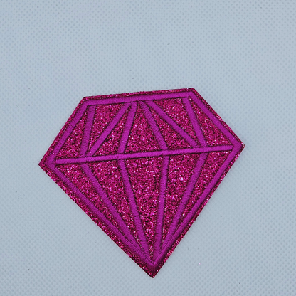 Strijk embleem  -  Iron on Patch - Diamant Roze
