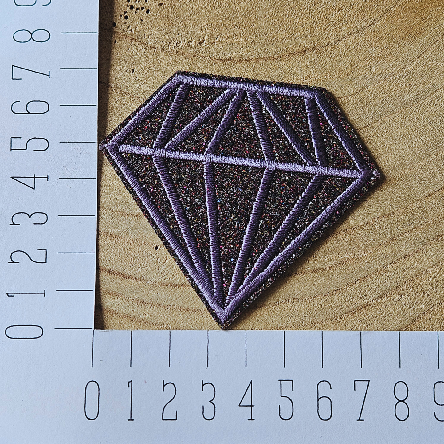 Strijk embleem  -  Iron on Patch - Diamant Bruin/grijs