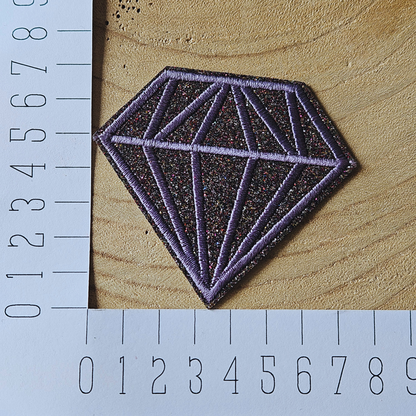 Strijk embleem  -  Iron on Patch - Diamant Bruin/grijs