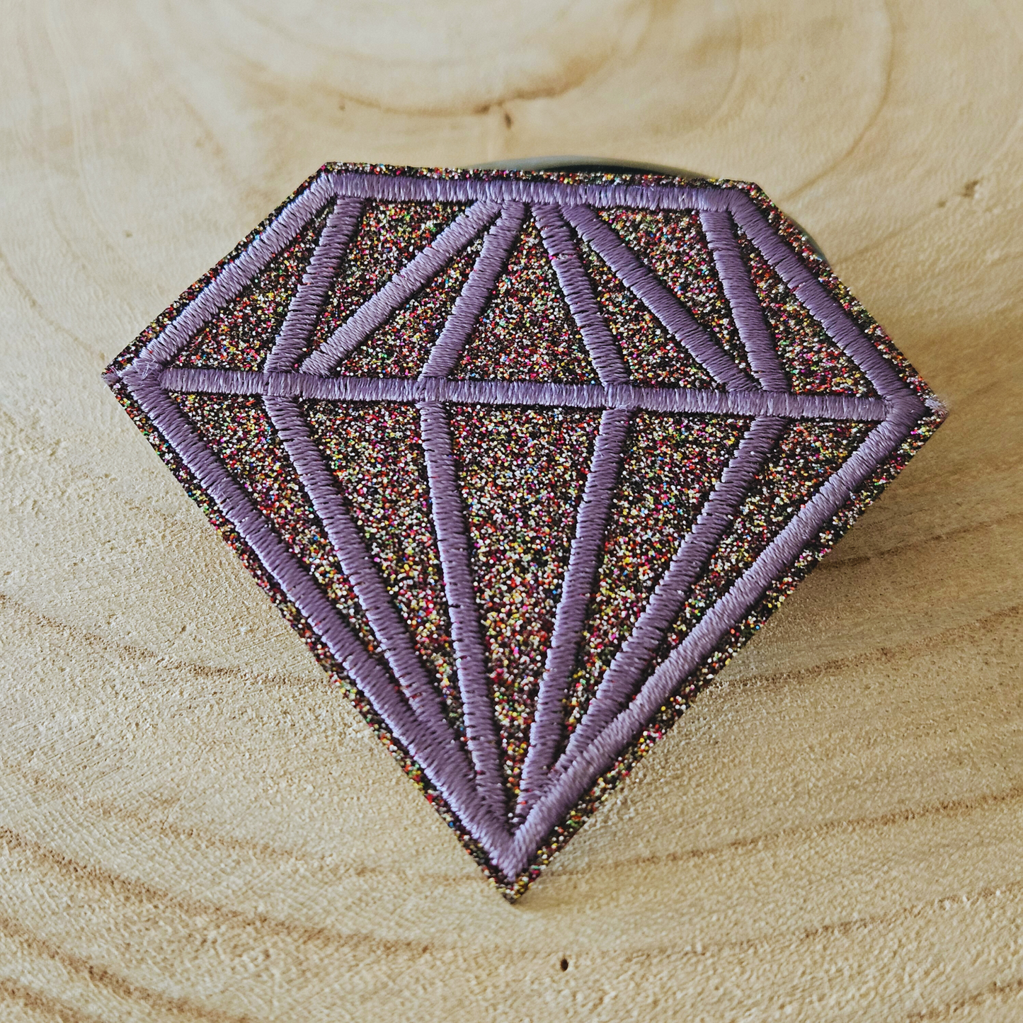 Strijk embleem  -  Iron on Patch - Diamant Bruin/grijs