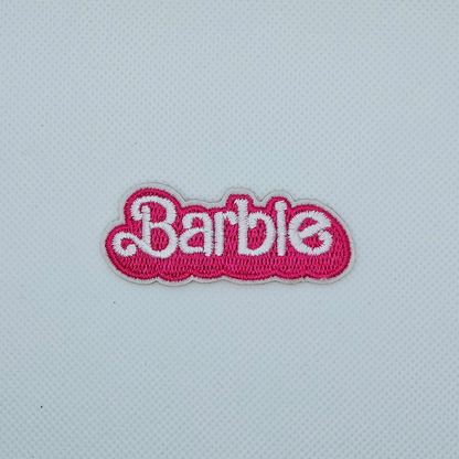 Strijk embleem  -  Iron on Patch - Roze tekst