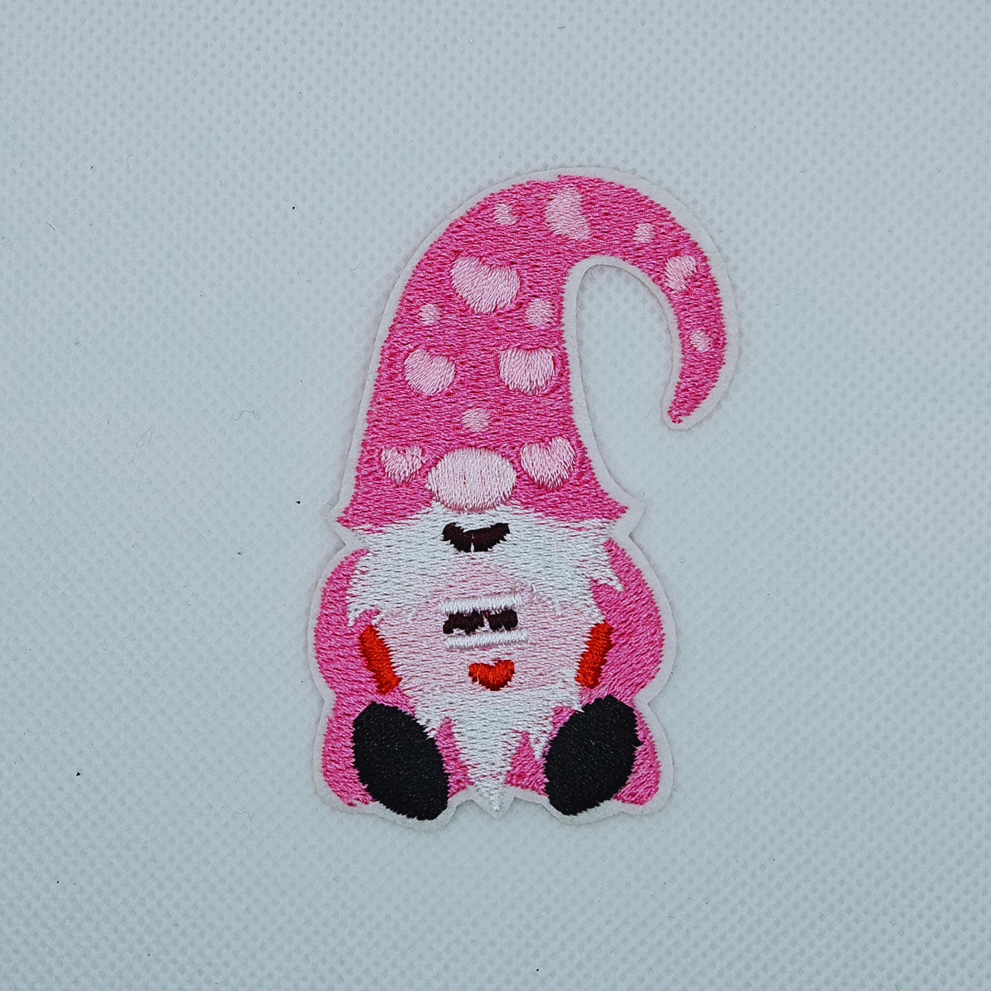 Strijk embleem  -  Iron on Patch - Roze gnome