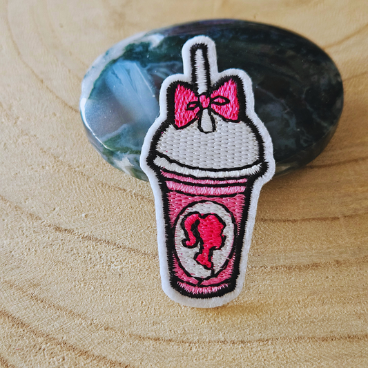 Strijk embleem  -  Iron on Patch - Roze milkshake
