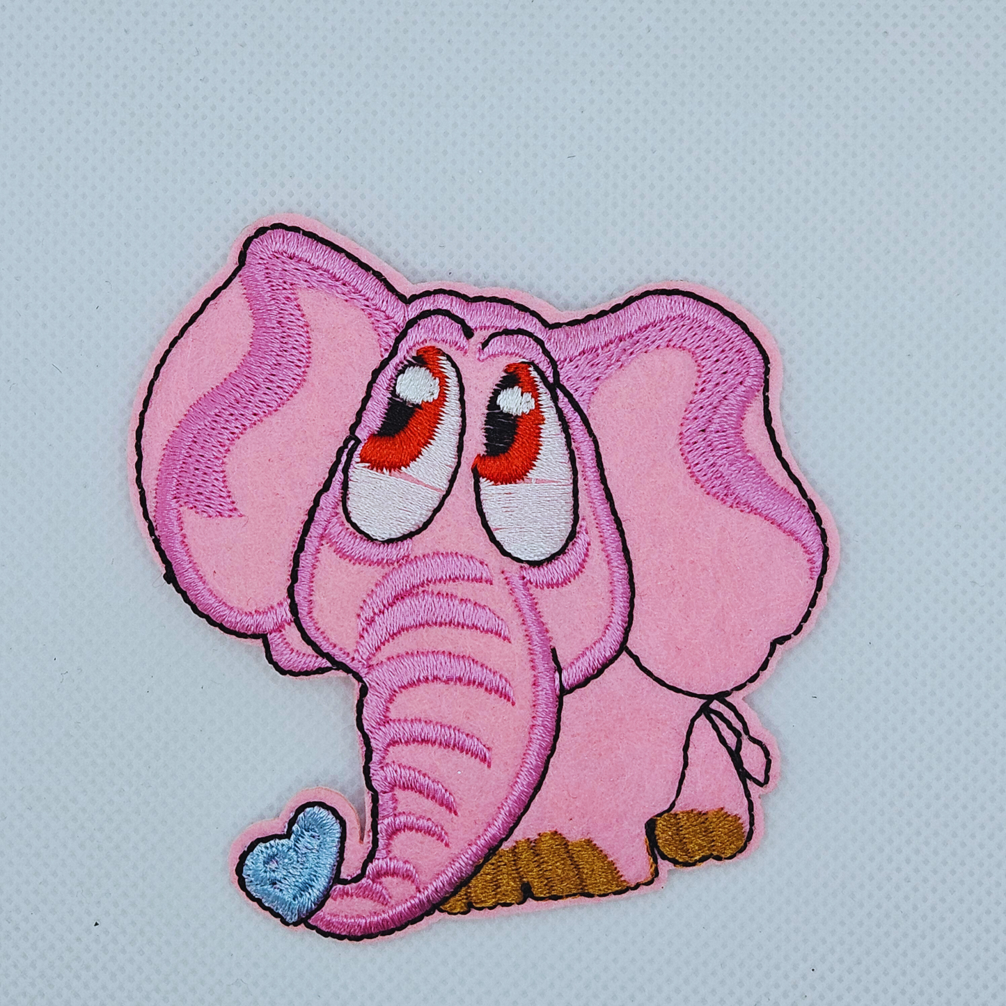 Strijk embleem  -  Iron on Patch - Roze olifant