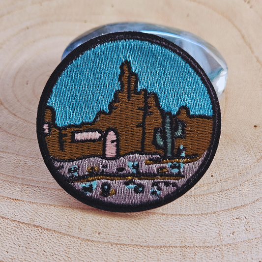 Strijk embleem  -  Iron on Patch - Woestijn stadje