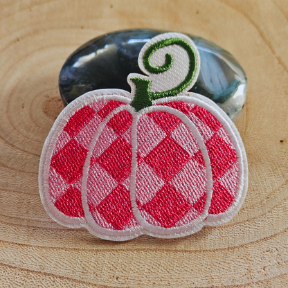 Strijk embleem  -  Iron on Patch - Pompoen roze