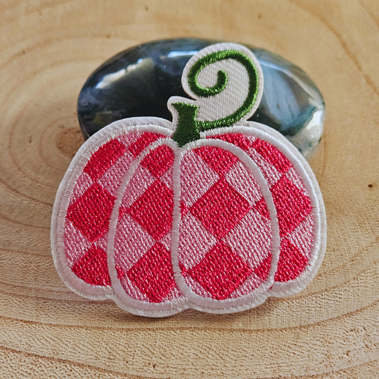 Strijk embleem  -  Iron on Patch - Pompoen roze