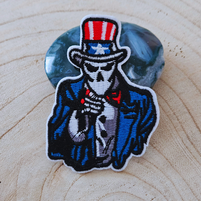 Strijk embleem  -  Iron on Patch - Skelet in pak