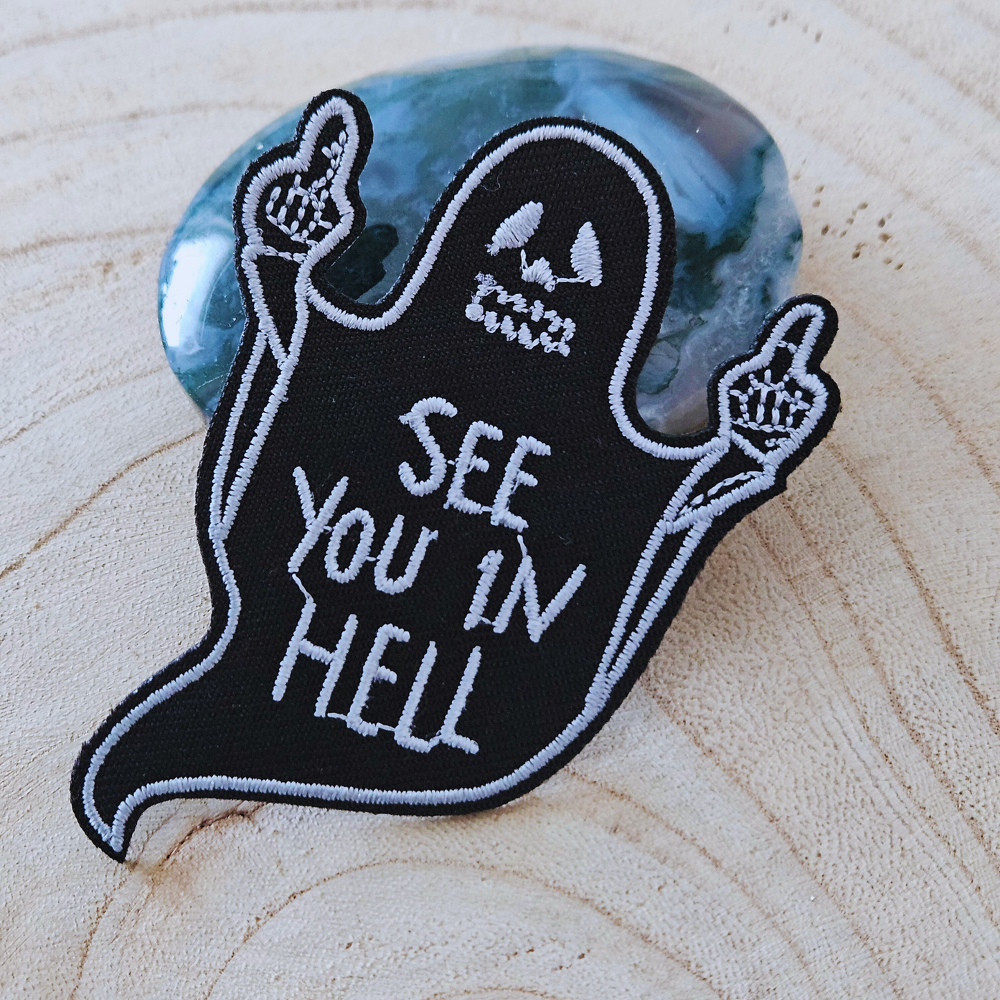 Strijk embleem  -  Iron on Patch - Spook see you in hell