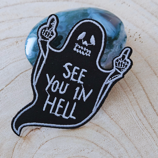 Strijk embleem  -  Iron on Patch - Spook see you in hell