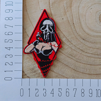 Strijk embleem  -  Iron on Patch - Vrouw met masker