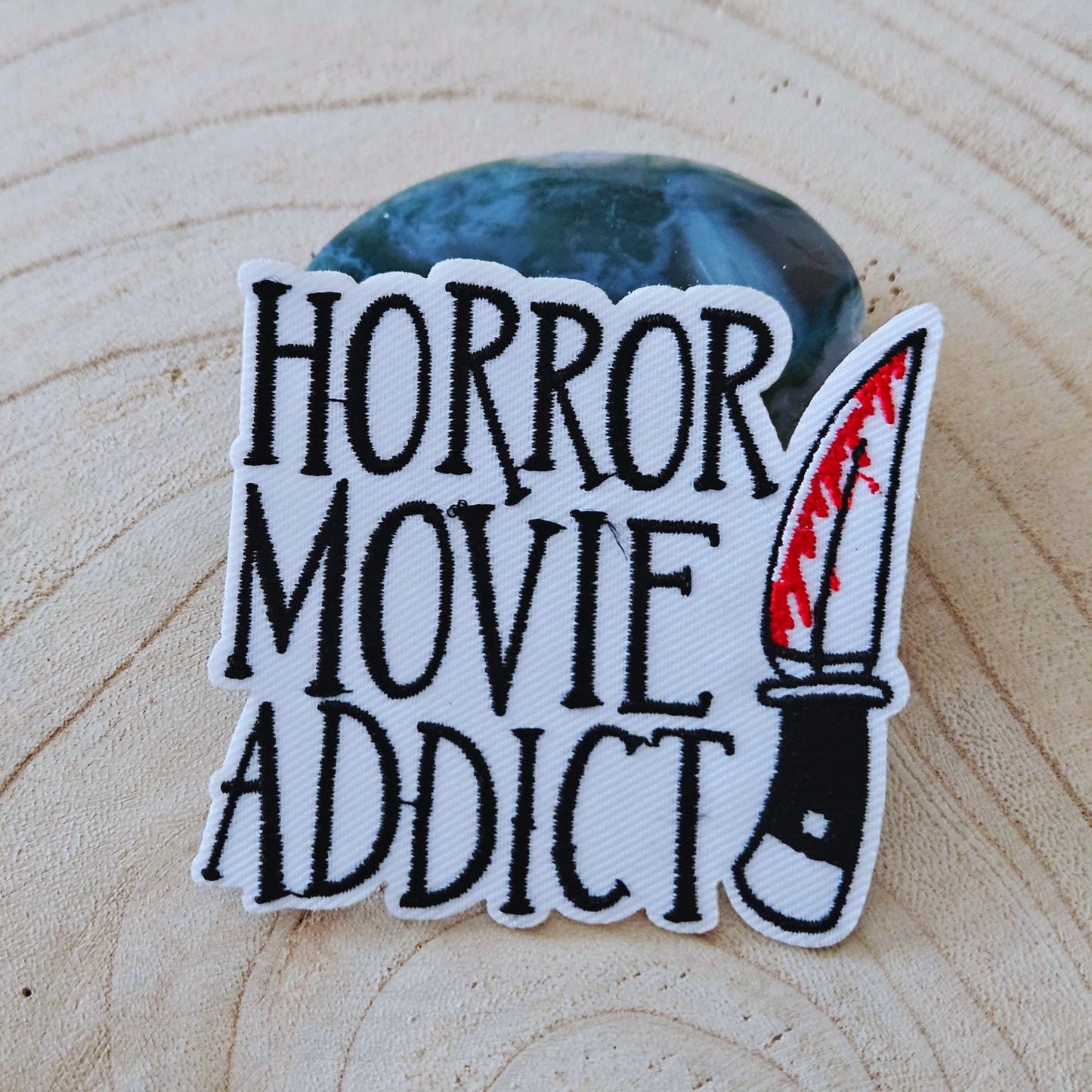 Strijk embleem  -  Iron on Patch - Horror movie addict
