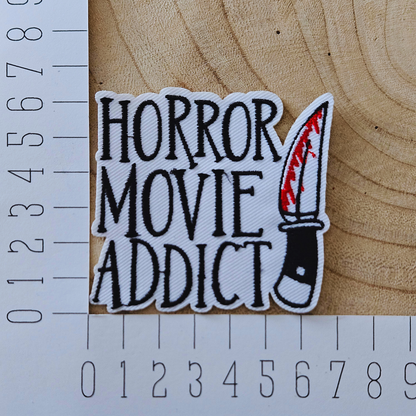 Strijk embleem  -  Iron on Patch - Horror movie addict