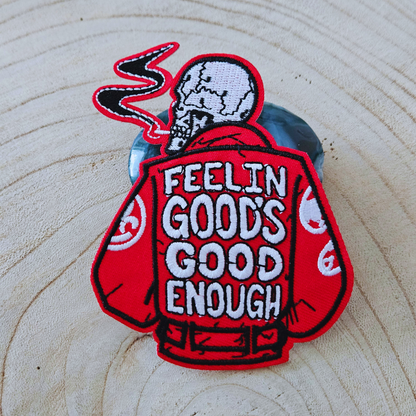 Strijk embleem  -  Iron on Patch - Jas feelin good's good enough