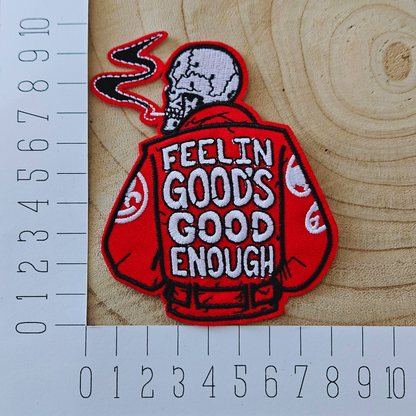 Strijk embleem  -  Iron on Patch - Jas feelin good's good enough