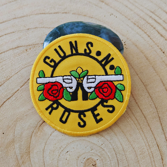 Strijk embleem  -  Iron on Patch - Pistool en rozen