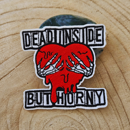 Strijk embleem  -  Iron on Patch - Dead inside but horny