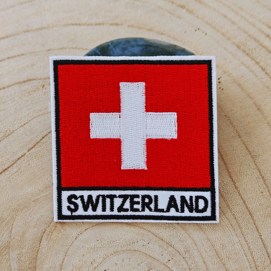 Strijk embleem  -  Iron on Patch - Vlag zwitserland