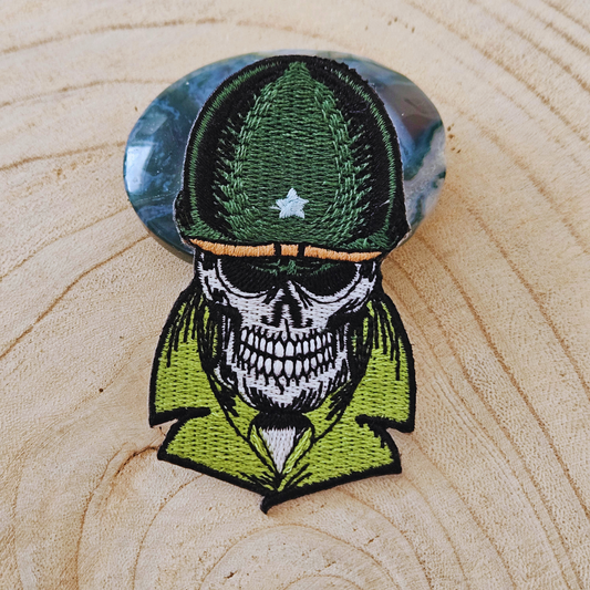 Strijk embleem  -  Iron on Patch - Soldaat schedel