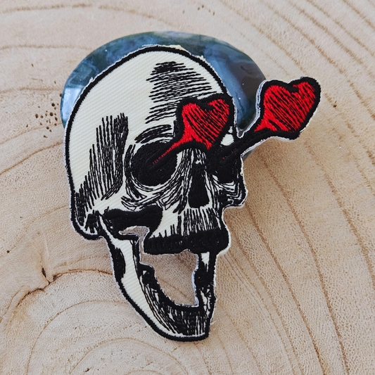 Strijk embleem  -  Iron on Patch -  Schedel