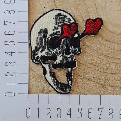 Strijk embleem  -  Iron on Patch -  Schedel