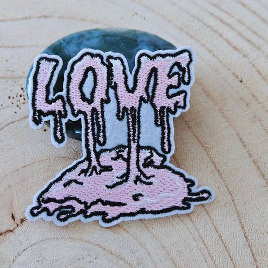 Strijk embleem  -  Iron on Patch -  Love smeltend