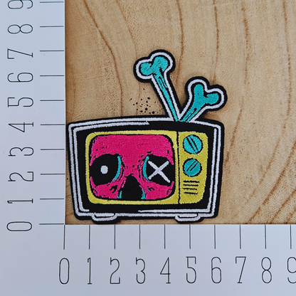 Strijk embleem  -  Iron on Patch -  TV beeld buis