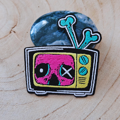 Strijk embleem  -  Iron on Patch -  TV beeld buis