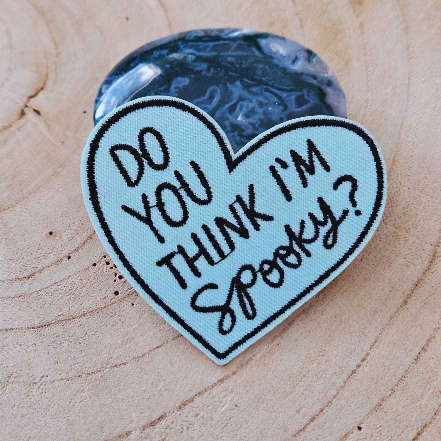 Strijk embleem  -  Iron on Patch - Hart Do you thing i'm spooky?