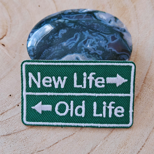 Strijk embleem  -  Iron on Patch - New life / Old life