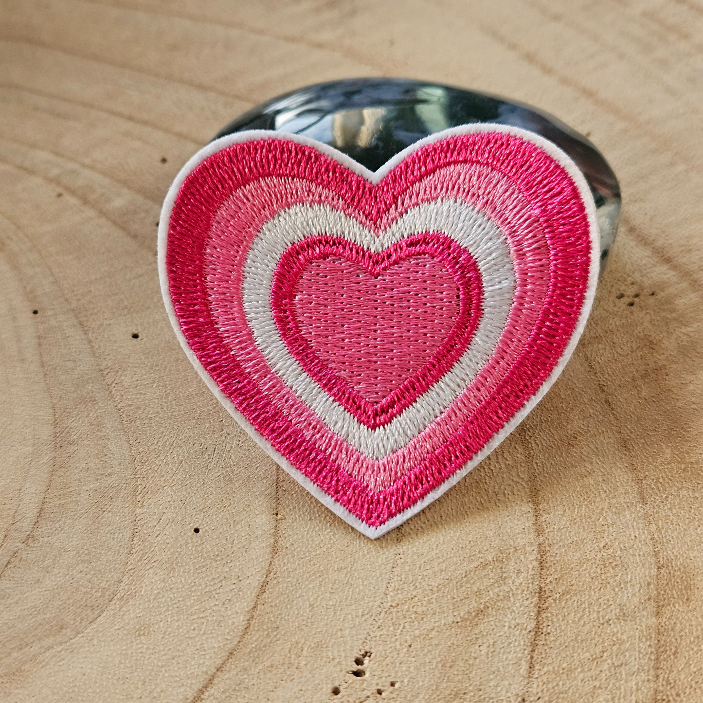 Strijk embleem  -  Iron on Patch - Roze hart